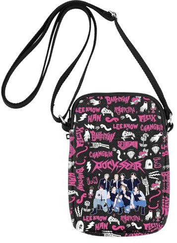 K-Pop SKZ Crossbody Bag K-Pop SKZ Umhängetasche K Pop Band Liebhaber Geschenke SKZ Merchandise Rock Album Crossbody Geldbörse