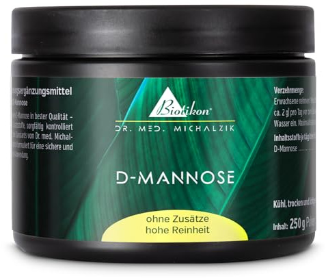 D-Mannose Pulver nach Dr. Michalzik, 2-6 g D-Mannose, 250 g Pulver | 2 - 6 g D-Mannose • eigene deutsche Produktion • ohne Zusätze