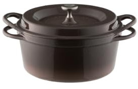Vermicular Oven Pot | Non-Toxic Enameled Cast Iron Pot | 18cm (1.8 Qt) | Oven-safe | Induction-compatible | Dutch Oven | Made in Japan | Serves 1-2 | Pearl Brown