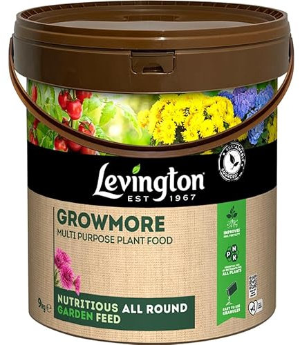 Levington Growmore All Purpose Plant Food Granules For Fruit Veg & Flowers 9.0kg ResealableTubs