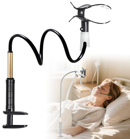 CPAP Schlauchhalter, 1M CPAP Schlauchheber Aufhänger Unterstützung Verstellbarer Schlauchunterstützung der Ihren CPAP-Schlauch Sicher und 360°Hält Halteklammer Schwarzes Gold