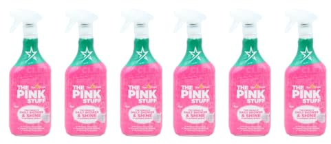 The Pink Stuff Miracle Daily Shower & Shine Cleaning Spray, Streak-Free, Prevents Limescale, 850ml, Pack of 6