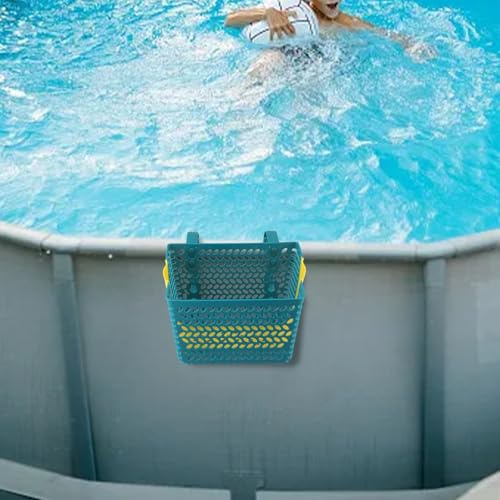 EaseSunny Poolside-Aufbewahrungskorb, Zubehör für oberirdische Pools, faltbarer Pool-Caddy für 6 cm Rohre, großer plastischer Organizer für Spielzeug und Handtücher