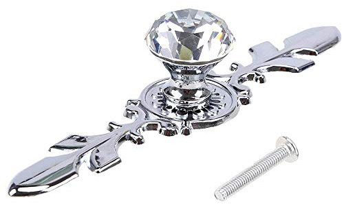 Goodchanceuk Lot de 10 boutons de porte transparents en alliage de zinc avec vis Argenté 30 mm