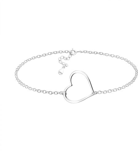 Sofia Milani - Bracelet pour Femmes en Argent 925 - avec Pendentif en Forme de Cœur - 30154