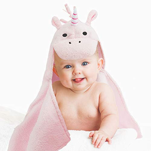 all Kids United® Babyhandtuch mit Kapuze aus 100% Baumwolle Öko-Tex 100 I Kapuzenhandtuch für Babys und Kinder I 76 x 60 cm Frottee Kapuzentuch Baby Badetuch