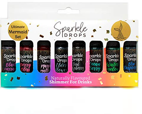 Sparkle Drops Ultimate Mermaid Shimmer Set for Gin, Prosecco, Vodka, Cocktails, Mocktails, 80ml