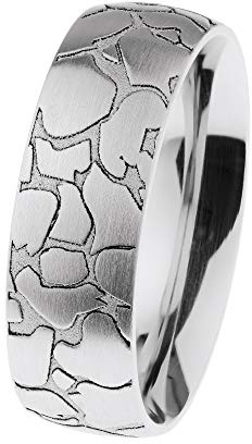 Ernstes Design Ring R662 Edelstahl graviert mattiert 6,5 mm Weite 48-71