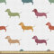 ABAKUHAUS Scottie Dog Gewebe als Meterware, Kleine Dackel Rassen, Schön Gewebten Stoff für Polster und Wohnaccessoires, 1M (148x100cm), Mehrfarbig