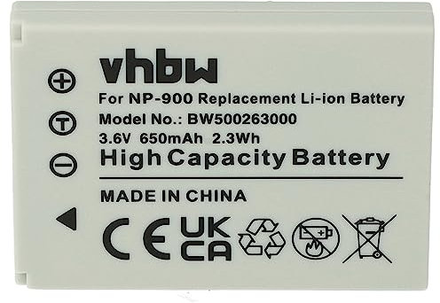 vhbw Akku kompatibel mit BenQ DC E43, DC E53, DC E720 Kamera (650 mAh, 3,6 V, Li-Ion)