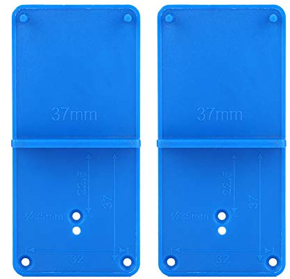 Hinge Hole Drilling Guide, 2 Pieces Hole Drilling Jig Template, Concealed Hinge Mounting Plate Jig for Kitchen Door Cabinet Hinge 37mm Locator Hole Opener Tool for Woodworking Punch