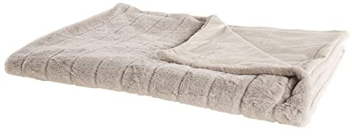 Beliani Klassische Kuscheldecke beige Plüsch Decke Polyester 150x200 cm Labyar