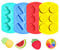 4 moldes de silicona de frutas, moldes de chocolate, bandejas para cubitos de hielo, incluye formas de sandía, piña, limón y fresa para hacer cubitos de hielo, dulces, chocolates, color Ramdon