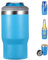 Gteller 4 in 1 Stainless Steel Can/Bottle Insulator, 14oz Two-Way Lids SUS Insulated Can Cooler, Beer Bottle holder (Azure)