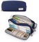 TOYESS Grande Capacité Trousse à Crayons Fille Garçon, Enfants Zippée Trousse Scolaire 3 Compartiments Multifonction Collège Adulte, Bleu Marine