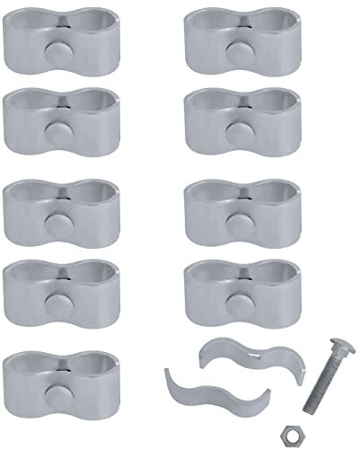 Dog Kennel Panel Clamps Chain Link Fence Clamps 1-3/8’’ Fence Parts (10 Sets) Temporary Dog Kennel Clamps Chain Link Fence Parts Galvanized Fence Ties for Pipe Panel Frames