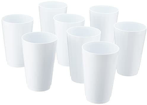 idea-station gobelet plastique 8 x 450 ml - blanc - verre plastique reutilisable - gobelet enfant