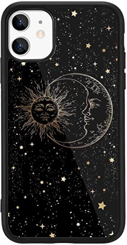 MAYCARI Star and Moon Phone Case Compatible with iPhone XR, Planet Sky Star Aesthetic Graphic Design with Slim Soft TPU Hard Back Protective Phone Case for Girls Women Men