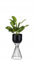 HowHomely Moderne Blumenständer Metall 46 cm Hoch mit Schwarz Blumentopf Rund 18 cm Ø auf Robuste Ständer - Pflanzenständer zur Dekoration Innenräumen
