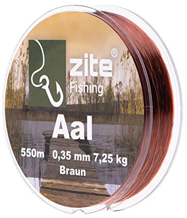 Zite Fishing Angelschnur Aal Monofil - Aalschnur Angeln Braun 0,35mm 550m - Angelsehne Aalangeln Schnur – Grundangeln & Posenangeln