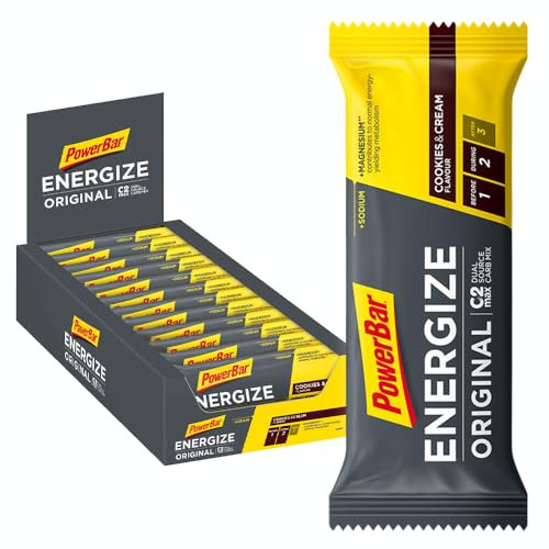 Powerbar - Energize Original - Cookies,Cream - 15x55g - High Carb Energieriegel - Magnesium,Natrium