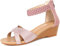 Sandali Donna con Zeppa Moda Espadrillas Eleganti Estivi Primavera Tacco Basso Peep Toe Scarpe Spiaggia Casuale Romani Piattaforma Sandals Scarpe Donna,Rosa E,39 EU=Produttore 40