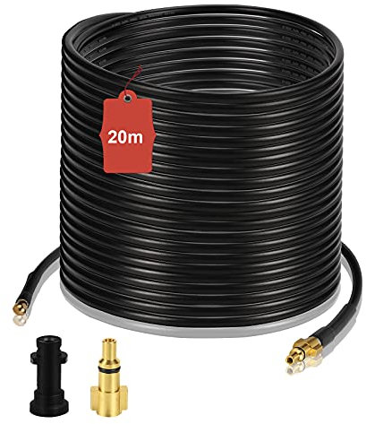 Ansobea 20m Rohrreinigungsschlauch für Hochdruckreiniger 180bar 60°C Rohrreiniger Schläuche Abflussreiniger