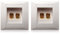 Jepsen 2X Prise Murale Mur Prise de Connexion Port Avec 2 Prise pour Fiche Banane Haut-Parleur-Blanc