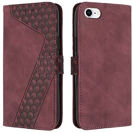 YIRRANZD Handyhülle für iPhone 6 / iPhone 6s Hülle, PU Leder Klapphülle Kartenfach Ständer Magnetisch, Flip Case Cover Handytasche Stoßfeste Schutzhülle für iPhone 6 / iPhone 6s (Rot)