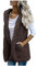 tsaChick Fleeceweste Damen Ärmellos Casual Einfarbig Teddy Fleece Herbst Winter Westen Kapuzen Mit Taschen Cardigan Jacket Warm Bequem Leicht Outwear Plüschweste Steppweste Fuzzy Fleece Mantel Coat