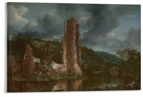 Landschaft mit den Ruinen der Burg von Egmond von Jacob Van Ruisdael Druck Poster Poster Malerei