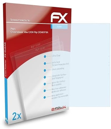 atFoliX Film Protection d'écran compatible avec Asus Chromebook Vibe CX34 Flip CX3401FBA Protecteur d'écran, ultra-clair FX Écran protecteur (2X)