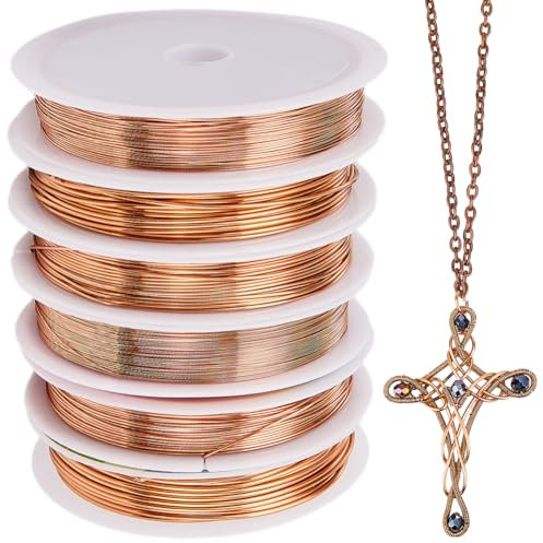 SUNNYCLUE Copper Wire - 0.3/0.4/0.5/0.6/0.8/1mm Beading Wire for Jewellery Making, Wrapping, Beading, Sculpting, Modeling