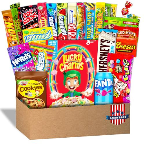 XXL 1,5 KG USA Candy Box | Lucky Charms Originalgröße | BIG American Candy Box | US Sweets and Drinks | Geschenkbox | Süßigkeiten | Bigbox | Partykracher | Candy & Bar ®