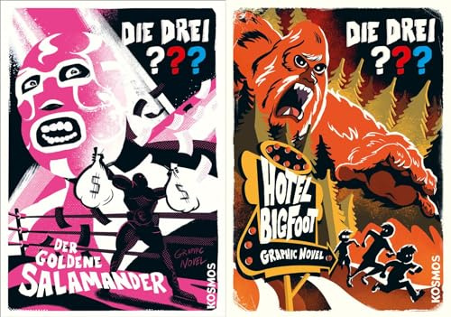 Die drei ??? Graphic Novels: Der Goldene Salamander + Hotel Bigfoot + 1 exklusives Postkartenset