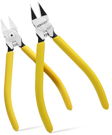 BOOSDEN 2 Piezas Alicates de Corte Pequeños, Alicates de 6 Pulgadas para Cortar Alambre, Corta Alambre con Resorte, Alicates Precisión para Manualidades/Flores Artificiales/Joyería
