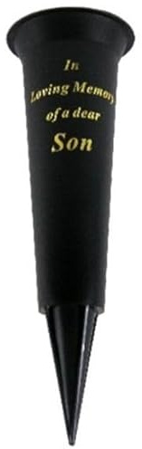 Special Graveside Memorial Grave Spiked Flower Vase In Loving Memory Special Memorial Vase for Graves - Plastic Cemetery Flower Holder with Spike, (2, Son)