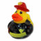 Badeente – Ca. 5 cm Groß, Aus Vinyl, Niedliche Gestaltung, 3 Berufe Wählbar: Arzt, Polizist & Feuerwehr (Feuerwehr)
