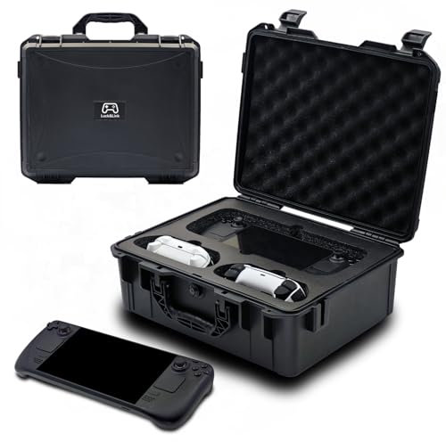 Luck&Link Carrying Bag Case for Steam Deck OLED/LCD, Hard Professional Waterproof Steam Deck Storage Case, Controllers, Small Docking Station& Other Accessories AC Charger Storage,Large Capacity