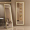 S'bagno Miroir sur Pied avec éclairage 160x50 cm, Cadre en Aluminium, Grand Miroir LED Réglable & 3000-6500K & Fonction Mémoire, Verre Renforcé, Miroirs en Pied pour Vestiaire et Chambre à Coucher, Or