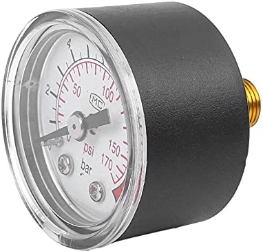 Yuattory R 0-12 Bar 0-170 PSI 10 mm Gewinde Gas Luftpumpe Druck Gauge Kompressor Manometer