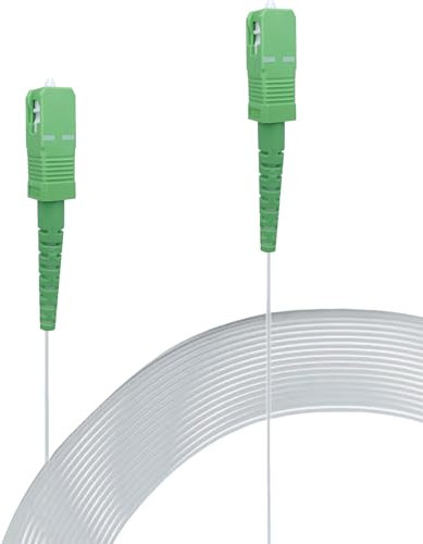 Elfcam® - 10m SC/APC a SC/APC Invisible Fibra óptica Cable Monomodo 125µm OS2 Compatible con Orange Movistar Vodafone Jazztel, Cubierta de Nylon Transparente, Invisible y Fácil de Instalar, 10 Meters