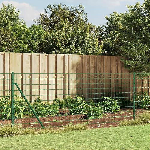Home & Garden Clôture en treillis métallique avec bride Vert 1,1 x 25 m