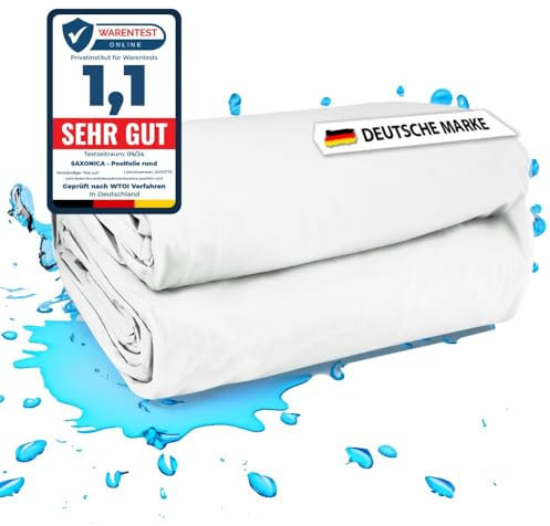 SAXONICA Poolfolie SonaLiner Rechteckig für Rechteckpool in verschiedenen Größen und Farben geeignet für Stahlwand Rechteckbecken (Weiss, 600 x 300 x 150 cm | 0.8 mm | Keilbiese)