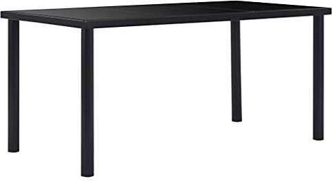 Generisch jiangboyue-281854 - Mesa de comedor (cristal templado, 160 x 80 x 75 cm), color negro