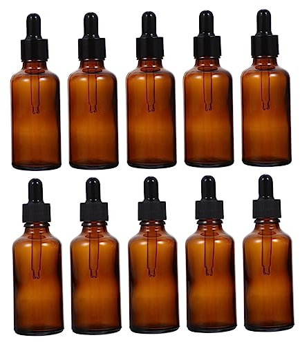 FRCOLOR Bouteilles En De 20ml Pour Huiles Essentielles Lot De 10 Bouteilles Vides Avec Compte Gouttes Bouteilles De Substitution En Teinté Anti UV