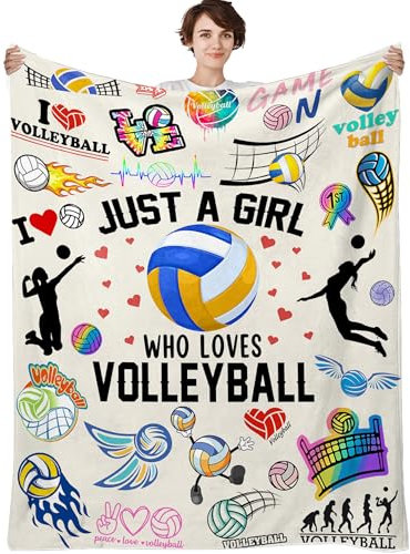 Fiwbnasz Coperta da pallavolo per ragazze adolescenti, regali di pallavolo per ragazze, amanti della pallavolo, squadre di pallavolo, regali per giocatori di pallavolo, compleanno, Natale,
