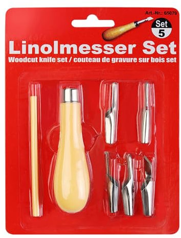 KHZen 2 Set Linoleum Cutter Tool Wood Block Carving Tool Multifunctional Lino Cutting Tool For Printmaking Engraving