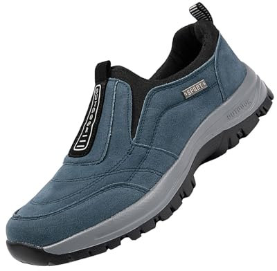 Naturstep Shoes Men - Zapatos ortopédicos para hombre, cómodos, ergonómicos, para caminar, pies anchos, para hombre, entrenadores de cuero, ligeros, antideslizantes, para caminatas de calle, azul, 40