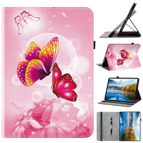 Mldjomid Étui Coque pour Lenovo Tab K11 Plus/ M11 Plus TB352FU 11.45 2024/ Xiaoxin Pad 11.5 2024 PU Cuir Tablette Housse de Protection avec Support Fonction Flip Cover Case, Papillon Rose